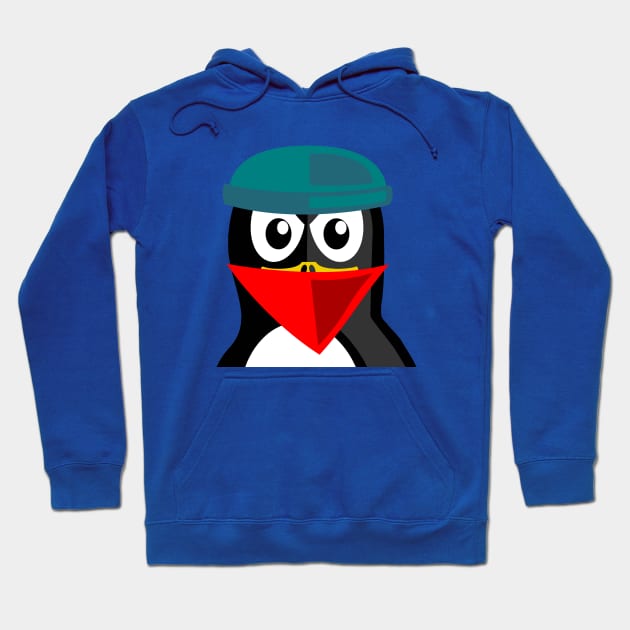 Crook Penguin Artwork for Black hat Coders and Nerds Hoodie by PatrioTEEism